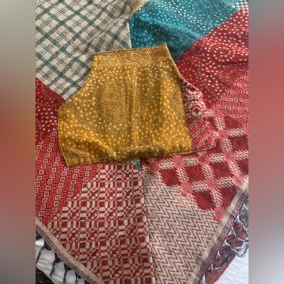 Patchwork Wool Hooded Poncho Cloak | Boho Festival Cape | Made in India O/S - Picture 3 of 8